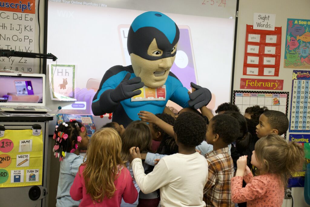 Summit Academy Elementary Students with Bobby The Boot on Implementation Day