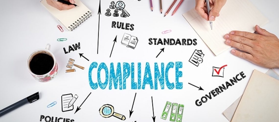 Compliance Concept. The meeting at the white office table